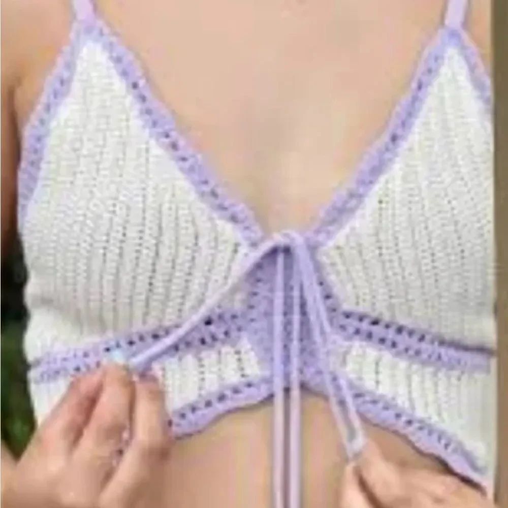 Victoria's Secret Purple and White Crochet Bralette